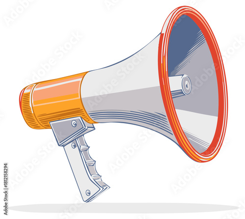 Cartoon Loudspeaker Communication Amplifier Amplifying Illustration Isolated