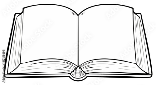 Open book vector illustration with blank pages for your text or images. Great educational resource