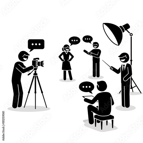 Behind the Scenes - Film Crew Capturing an Interview.