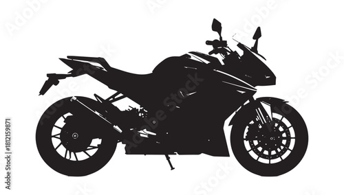 Sleek modern motorcycle illustration, a powerful silhouette for automotive designs, transportation concepts, and dynamic vehicle graphics, vector style