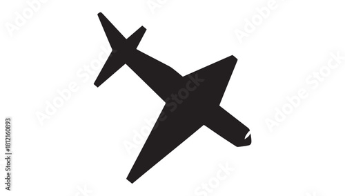 Bold airplane silhouette ready for takeoff, a symbol of travel, adventure, and swift transportation, great for aviation themes or travel promotions