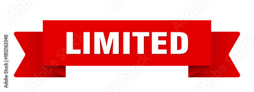 limited ribbon isolated on transparent background. limited ribbon