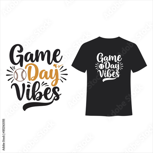 Game Day Vibes Baseball T Shirt Design for Sports Fans