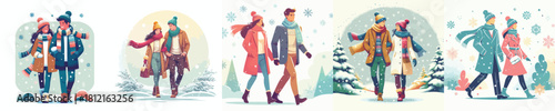 couple walking together on a snowy road