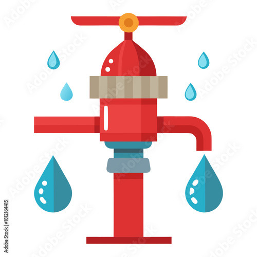 Water valve + hydrant vector