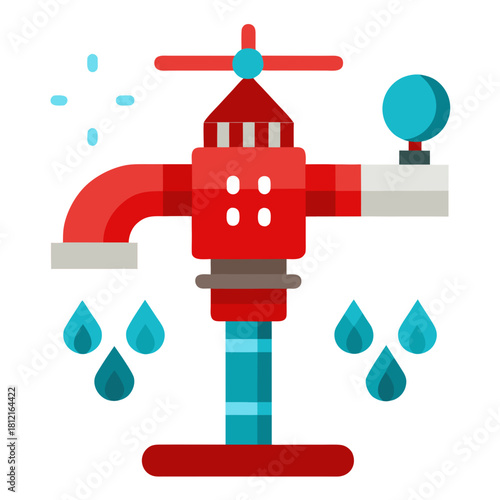 Water valve + hydrant vector