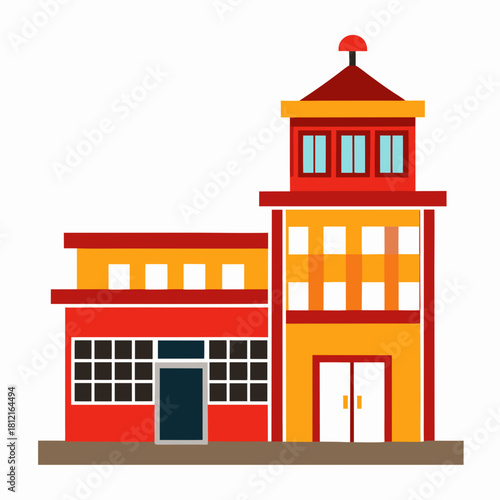 vector illustration of a Fire station