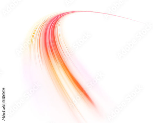 Racing cars dynamic flash effects city road with long exposure night ligh. Laser beams luminous abstract sparkling isolated on a transparent background.	