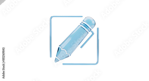 minimal blue pencil over a rounded-corner square indicating edit, compose, or annotate actions — perfect for edit buttons, note-taking UIs, comment composition, and content creation tools.

