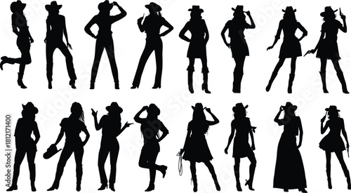 Collection of Cowgirl Silhouettes
