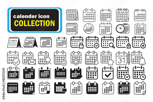 Business Schedule Icons . Calendar, Meeting, Alarm, and Organizer Symbols