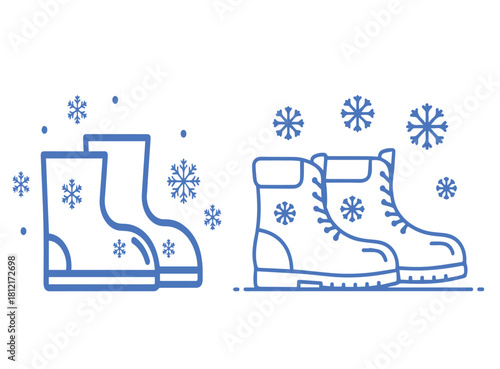 Winter boots ready for snowy weather and outdoor adventures