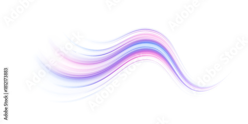 Futuristic neon lines twist and stretch across dark digital space. Glowing streaks flow rapidly along each line. The overall effect conveys high-speed energy. Vector illustration. PNG