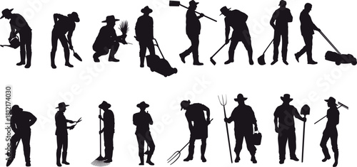 Gardeners and Farmers Silhouettes Collection