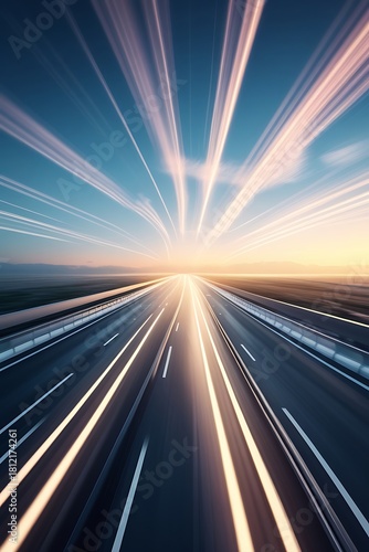 Highway speed motion blur travel concept