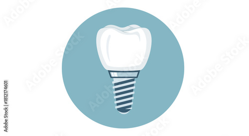 Dental implant icon with transparent background