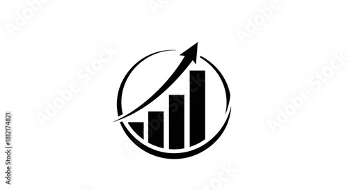 Growth chart icon with transparent background