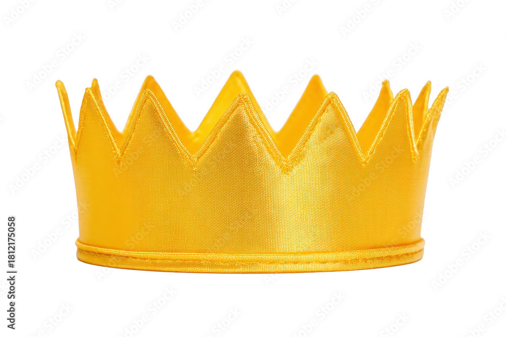 Fototapeta premium Golden crown with pointed edges, shiny metallic finish, isolated on transparency background, symbolizing royalty, luxury, and celebration, perfect for festive or regal themes