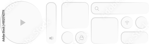 minimal transparent UI elements vector set - Liquid glass widget frame for smartphone and web app