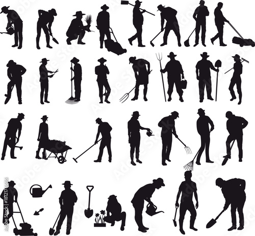 Gardeners and Farmers Silhouettes Collection