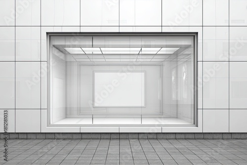 Empty store window display, modern style