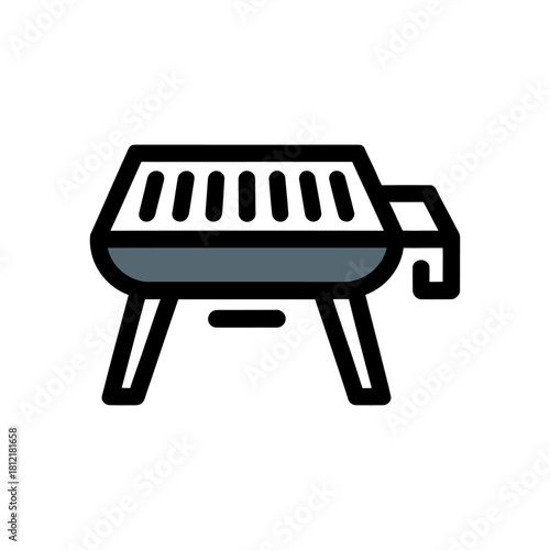 Electric grill  icon on White Background Vector Art Illustration on white background.