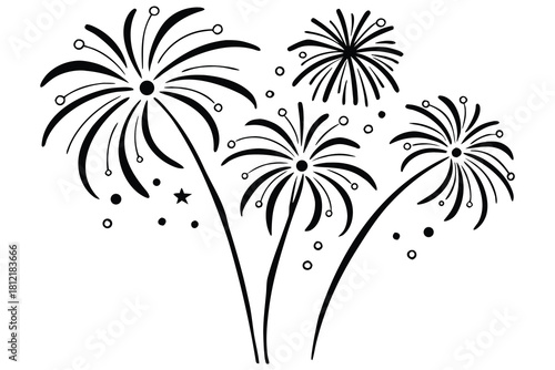 Silhouette Fireworks Burst & Celebration Spark Vector Pack