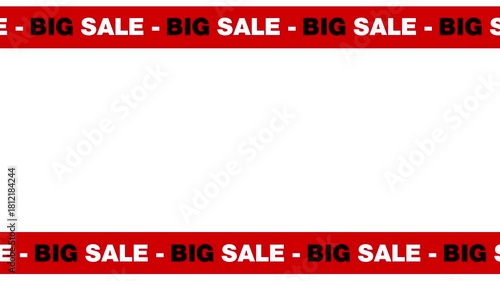 big sale animation on white background for promotion.