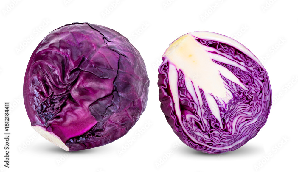 Obraz premium red cabbage isolated on transparent png ( image from camera )