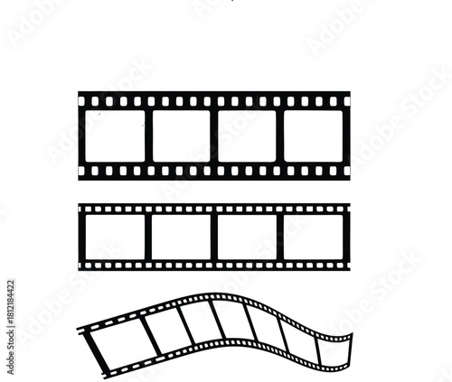 Film Strip Frames & Vintage Movie Border Vector Set