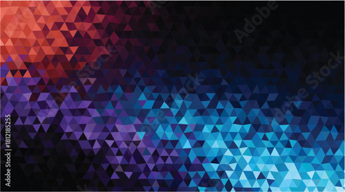 Vibrant Neon Geometric Low-Poly Triangle Background Texture