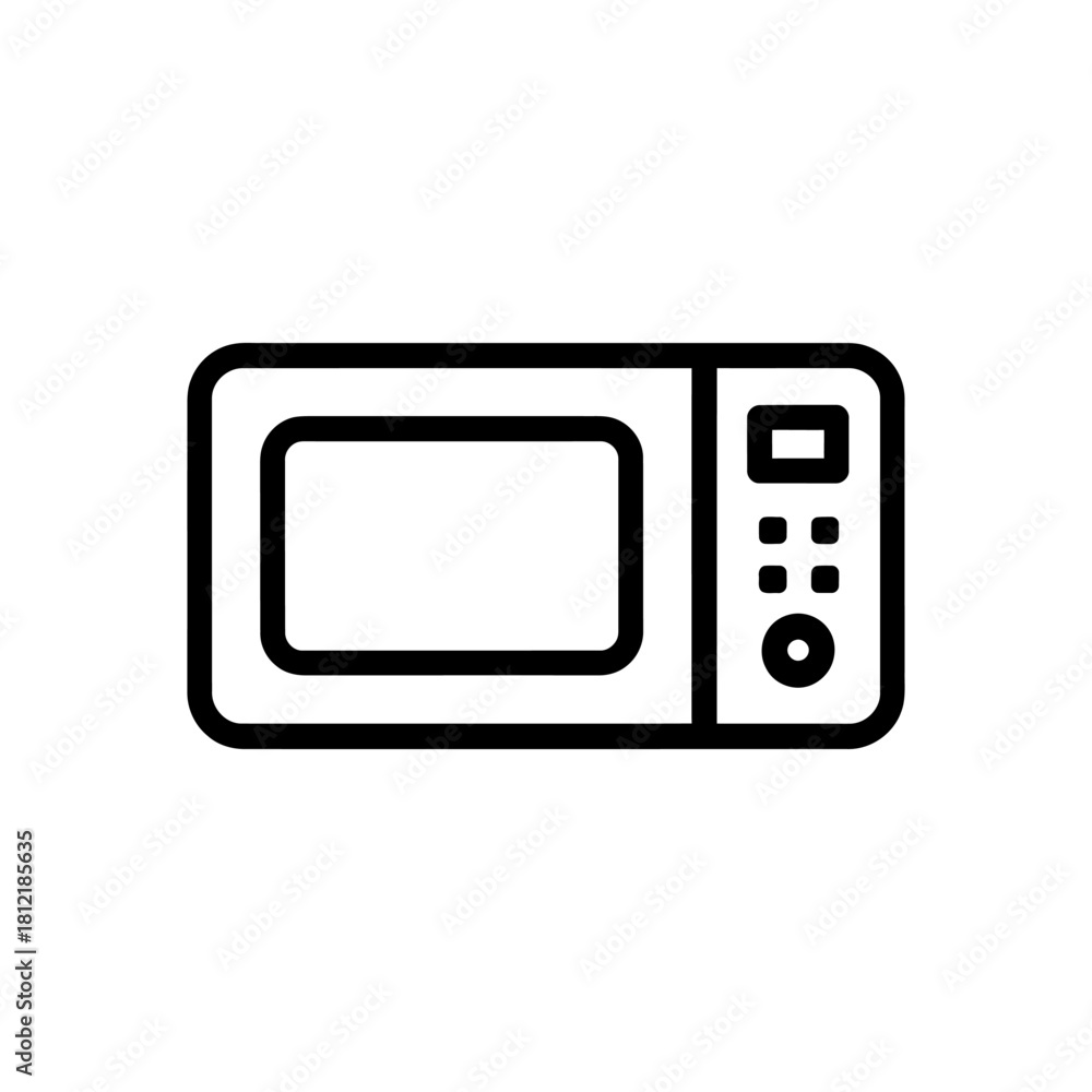 Fototapeta premium Microwave oven icon on White Background Vector Art Illustration on white background.