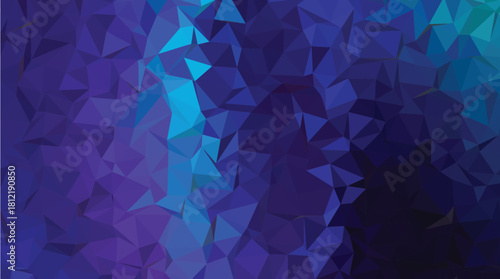 Dark Purple and Blue Abstract Low-Poly Geometric Background Texture