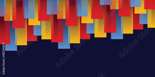 Background Stripes gradient red, blue and yellow colors. Seamless pattern texture colorful