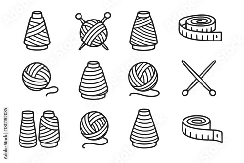 Icon home creative tape icons vector measuring cones yarn knitting craft grid