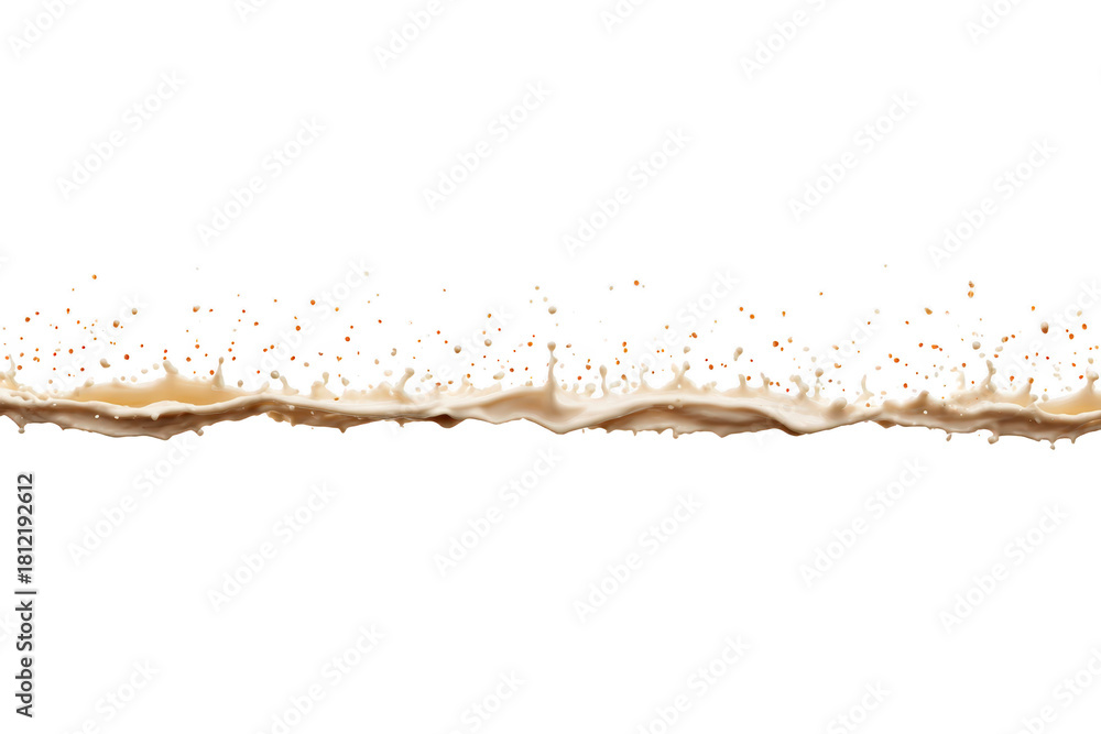 Fototapeta premium Creamy milk splash isolated on transparent background, dynamic liquid motion with droplets, perfect for food, drink, dairy, or beverage concepts, fresh and energetic visual effect