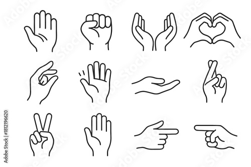 Raised touch icon pinching hand finger gesture sign pointing emotional crossed vector