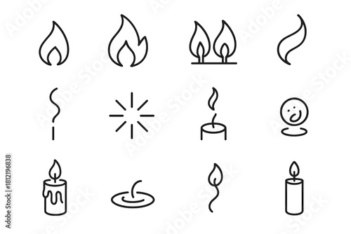 Flame icon melted vector glowing small motion double drip pool variations