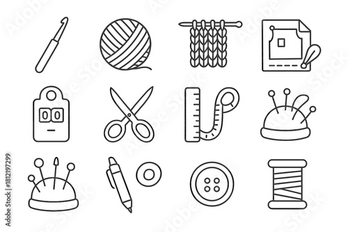 Scissors rustic candles table sketchbook icon workshop vector fabric cozy essentials tones