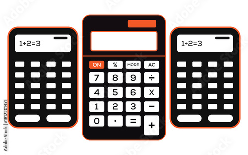 Calculator Trio – Minimalist Arithmetic Display with Functional Keypad Design