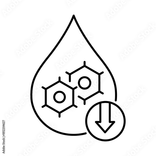 Hypoglycemia Icon – Early Detection of Low Blood Sugar with Blood Drop and AI Chip for Timely Alerts and Diabetes Management. Vector icon