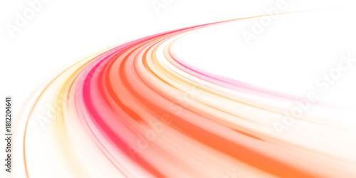 Abstract light lines of movement and speed in neon color. Luminous green neon waves PNG. Neon stripes in the form of drill, turns and swirl. Illustration of high speed concept.