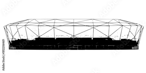 Minimalist Soccer Stadium Outline Silhouette Vector Design