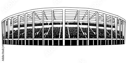 Minimalist Soccer Stadium Outline Silhouette Vector Design