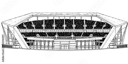 Minimalist Soccer Stadium Outline Silhouette Vector Design