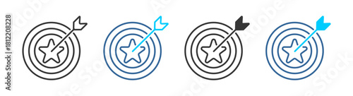 Goal icon set multiple style collection