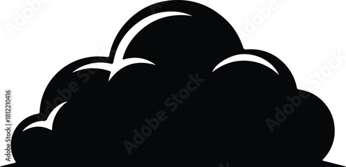 Illustration fluffy cloud monochrome weather sky element silhouette vector