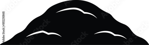 Illustration heap of dirt or pile of soil silhouette vector
