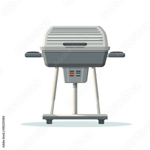 A flat vector illustration of an electric barbecue grill