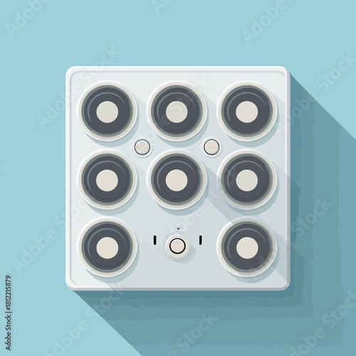 Flat view of a modern electric stove in a clean design